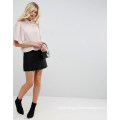 Ladies Collar Shirt with Loose Short Sleeve Shirt